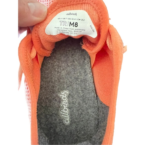 Allbirds Tree Runner Athletic Lace Up Running Shoe Mens Size 8 Orange - Picture 7 of 8